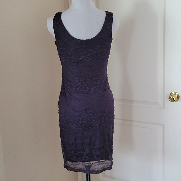 Purple Lace Overlay Dress - Picture 5 of 7